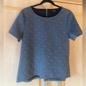 W5 Charcoal Grey Raised Polka-Dot Top Size Medium